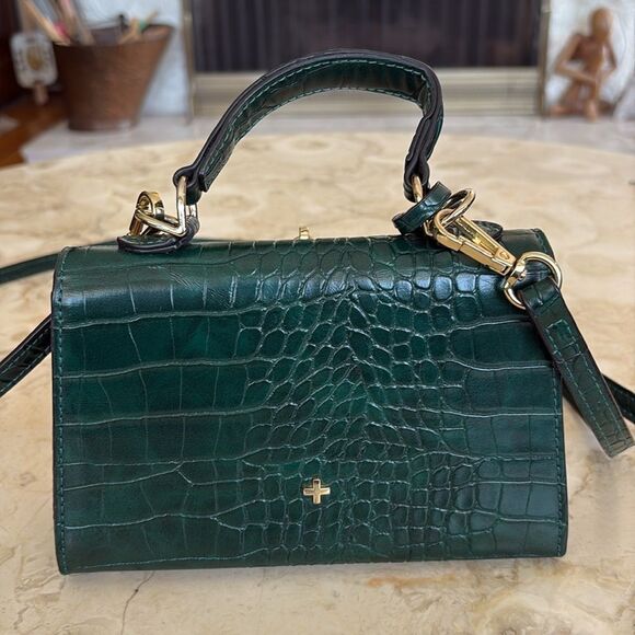 Mini Croc Embossed Vegan Leather Kelly Crossbody Bag - Picture 5 of 11